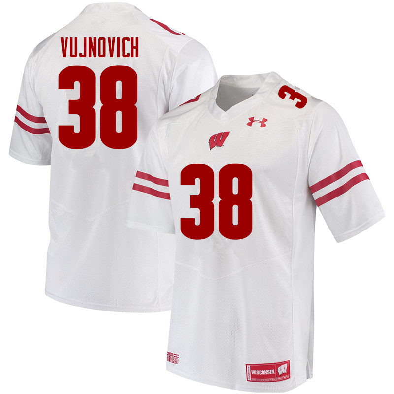 Wisconsin Badgers Men's #38 Andy Vujnovich NCAA Under Armour Authentic White College Stitched Football Jersey LB40F17DO
